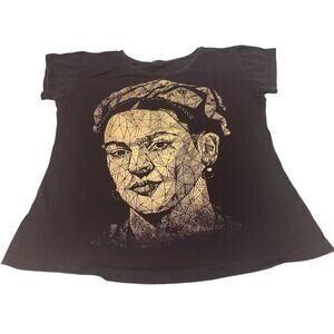Frida Kahlo Women's T-Shirt Navy Size Medium